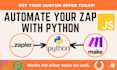 add custom python or javascript code in integromat or zapier and chatgpt