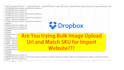 extract image URL from dropbox and match code to excel CSV