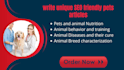 write unique SEO pet content article for your blogs