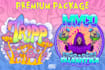 hand draw cartoon logo trippy psychedelic hippie retro