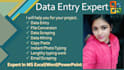 do data entry web research social media search data collection  email scraping