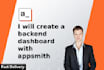 create a backend dashboard with appsmith