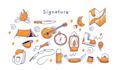 do simple hand drawn icons, doodle art, and t shirt illustrations