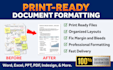 professionally format your document for print ready output
