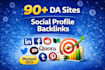 create high authority social profile backlinks on da 90 sites