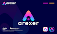 design startup tech, crypto, cyber security, technology and app logo