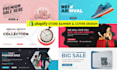do shopify store cover, banner, header, and slider design