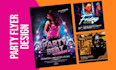 create a magnificent party, night club, dj and concert flyer