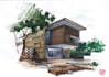 create a high quality architectural hand drawn sketch