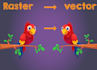 do manual vector tracing, convert raster to vector, logo