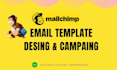 design mailchimp email template and mailchimp campaign setup