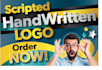 create scripted handwritten logo