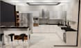 design kitchen interior and exterior in 3d and render