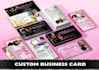 make customized business cards including cartoon, beauty, hair and cosmetics