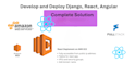 develop pwa full stack website, using django, react, angular and deploy on AWS