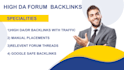 do high quality manual forum posting or forum backlink