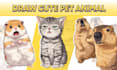 draw your cute pet,pet potrait cat dog and animal
