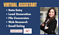 be your VA, data entry, web  research,copy paste and lead generation