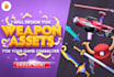 design you weapon assets for your game character