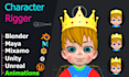 customize advanced rig compatible with mixamo rig will be face and specific part