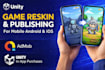 reskin unity games and publish to play store and apple store