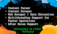 develop web scraper, content parser, data mining with python