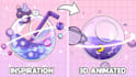 design cute pink stream overlay for twitch