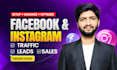 setup facebook ads campaign for leads and sales, meta ads, fb advertising
