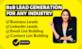 do b2b lead generation, prospect list and email list building