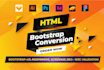 convert figma to html, xd to html, psd to html responsive bootstrap5 or tailwind
