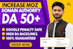 increase, domain rating dr, ahrefs dr, domain rating dr 70, moz da 50