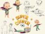 draw 2d character design, brand mascot