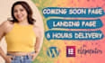 do coming soon page and landing page design in wordpress