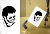 do silhouette face art and face logo icon
