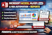 build full funcional dastabase in access, mysql and PHP