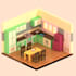 create 3d isometric room design and animation
