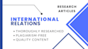 write on international relations and current affairs