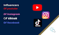 find youtube, instagram, linkedin and facebook influencers