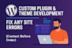 customize wordpress themes, develop custom plugins, and fix any site issues