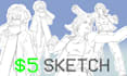 sketch any anime characters for you