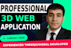 create animated 3d web application using threejs
