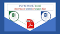 convert pdf to word, google docs, excel, typing  task