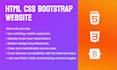 develop a responsive HTML CSS bootstrap website