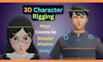 do 3d character rigging in maya, cinema 4d , blender, mixamo, unity game engine