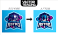 convert image to vector, redraw logo professionally