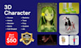 make 3d characters for printing, animation, and game
