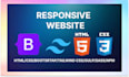 design website with HTML CSS scss sass bootstrap tailwind CSS gulp  npm