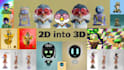 model 3d character with traits for nft collection, game,