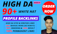 provide high da manual SEO profile backlinks