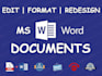 design or recreate ms word document or word fillable form